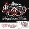 A tattoo style t-shirt with the words in memory of.