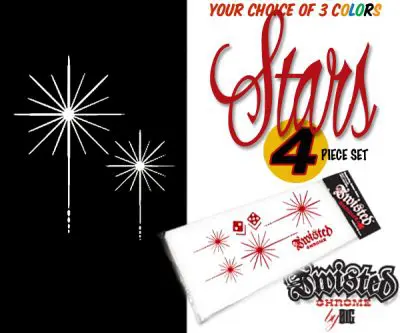A set of four different stars with the words " your choice of 3 colors ".