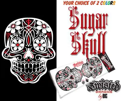 A sugar skull tattoo design with the words " sugar skull ".